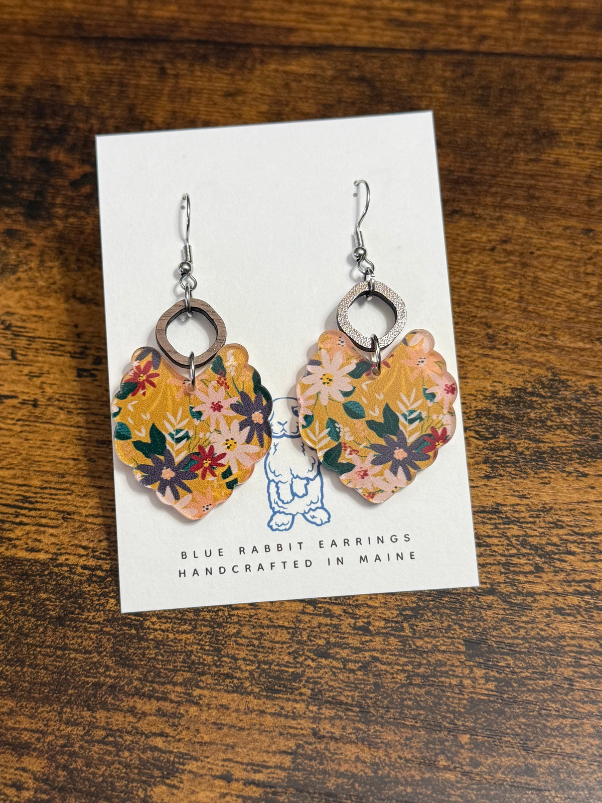 Acrylic Floral Print Earrings