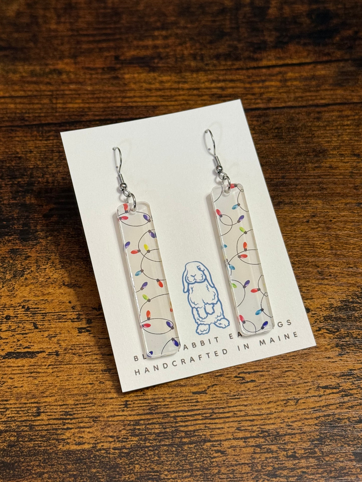 Acrylic Christmas Light Earrings