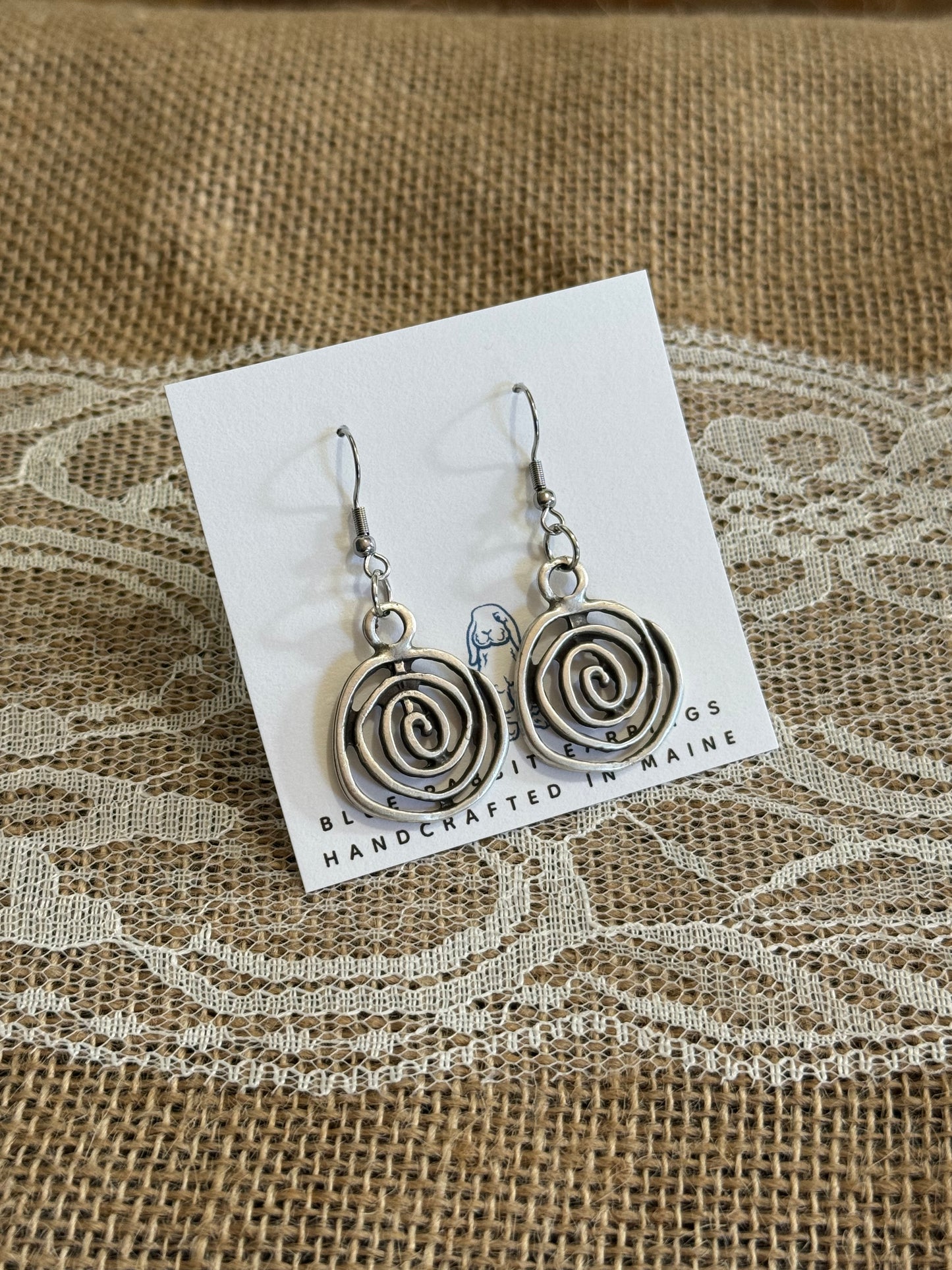 Antique Silver Spiral Earrings