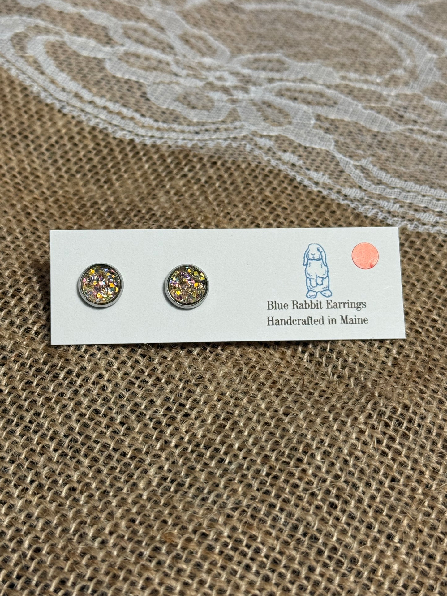 Champagne Druzy Studs 8mm