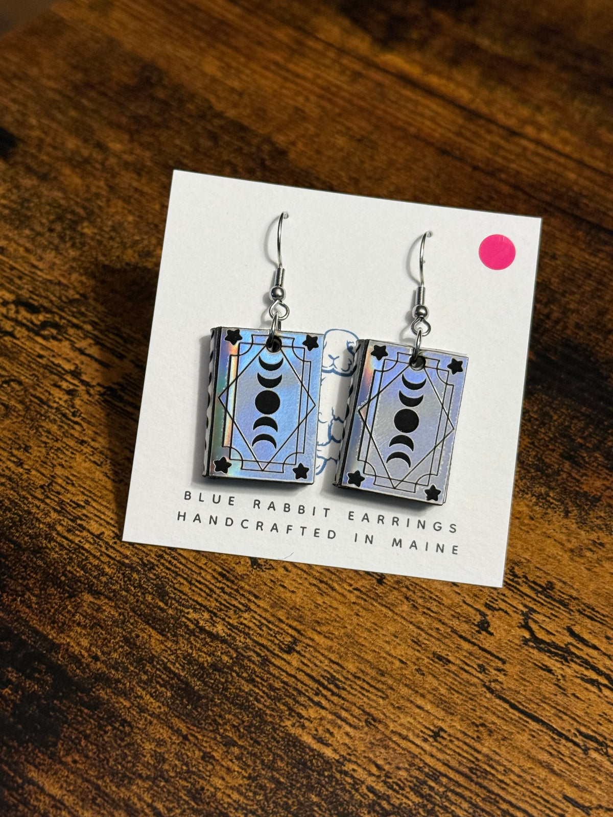 Holographic Celestial Book Earrings
