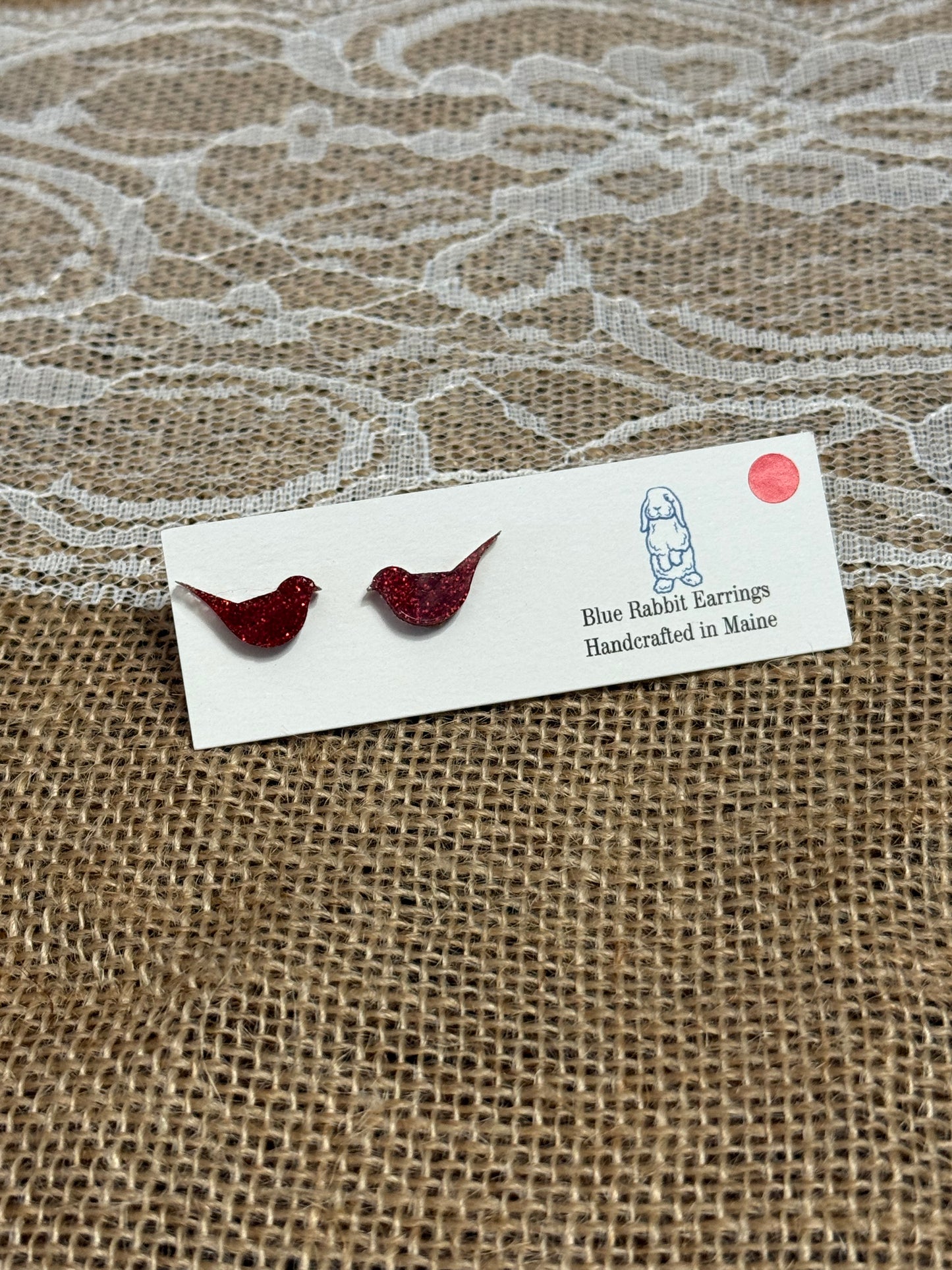 Acrylic Red Bird Studs