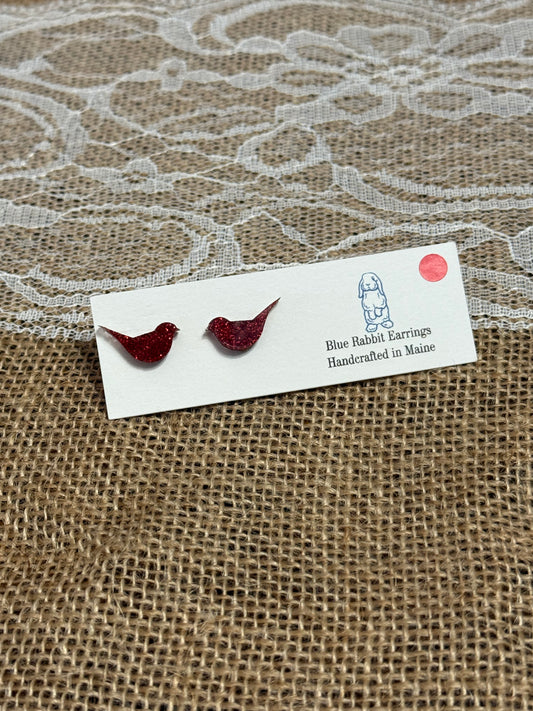 Acrylic Red Bird Studs