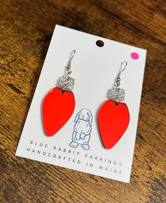 Acrylic Red Christmas Light Earrings