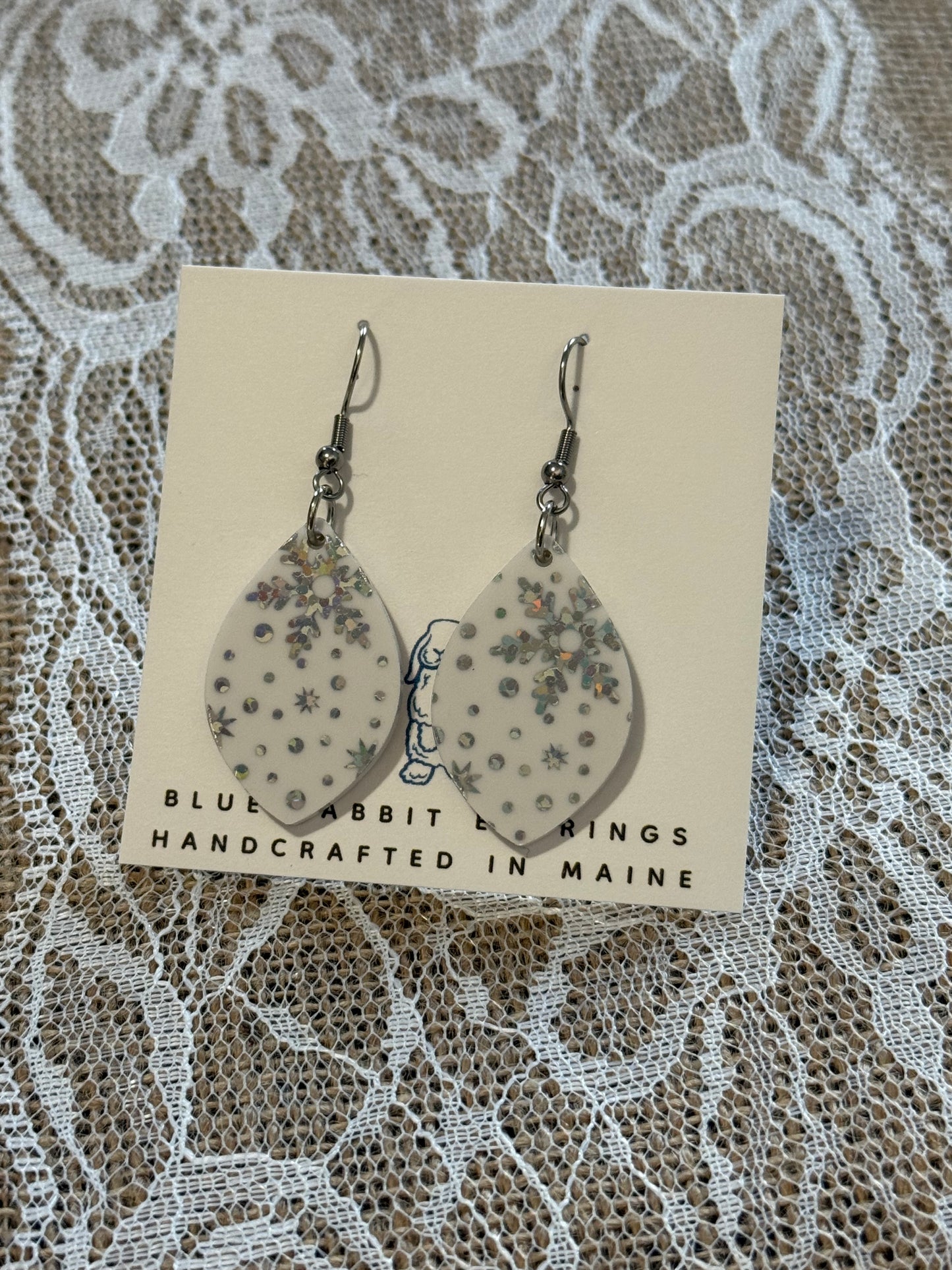 Acrylic Snowflake Earrings