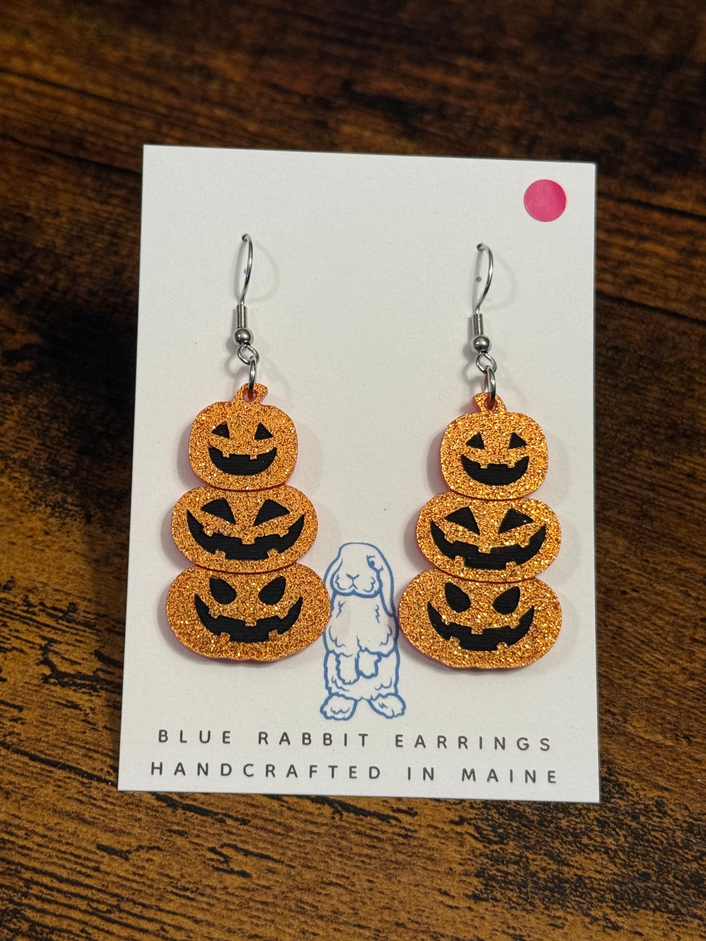 Acrylic Jack o’ Lantern Earrings