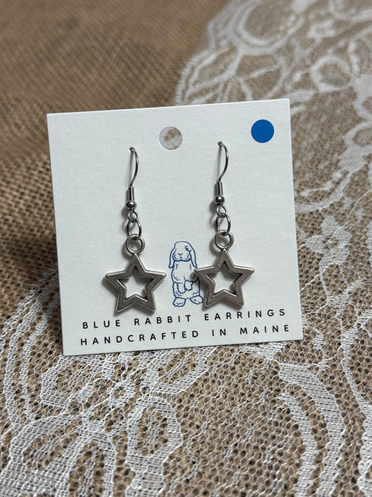 Antique Silver Star Earrings