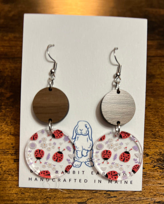 Acrylic Ladybug Earrings