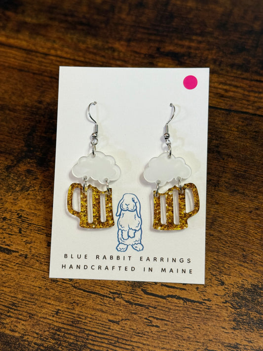 Acrylic Beer Mug Earrings