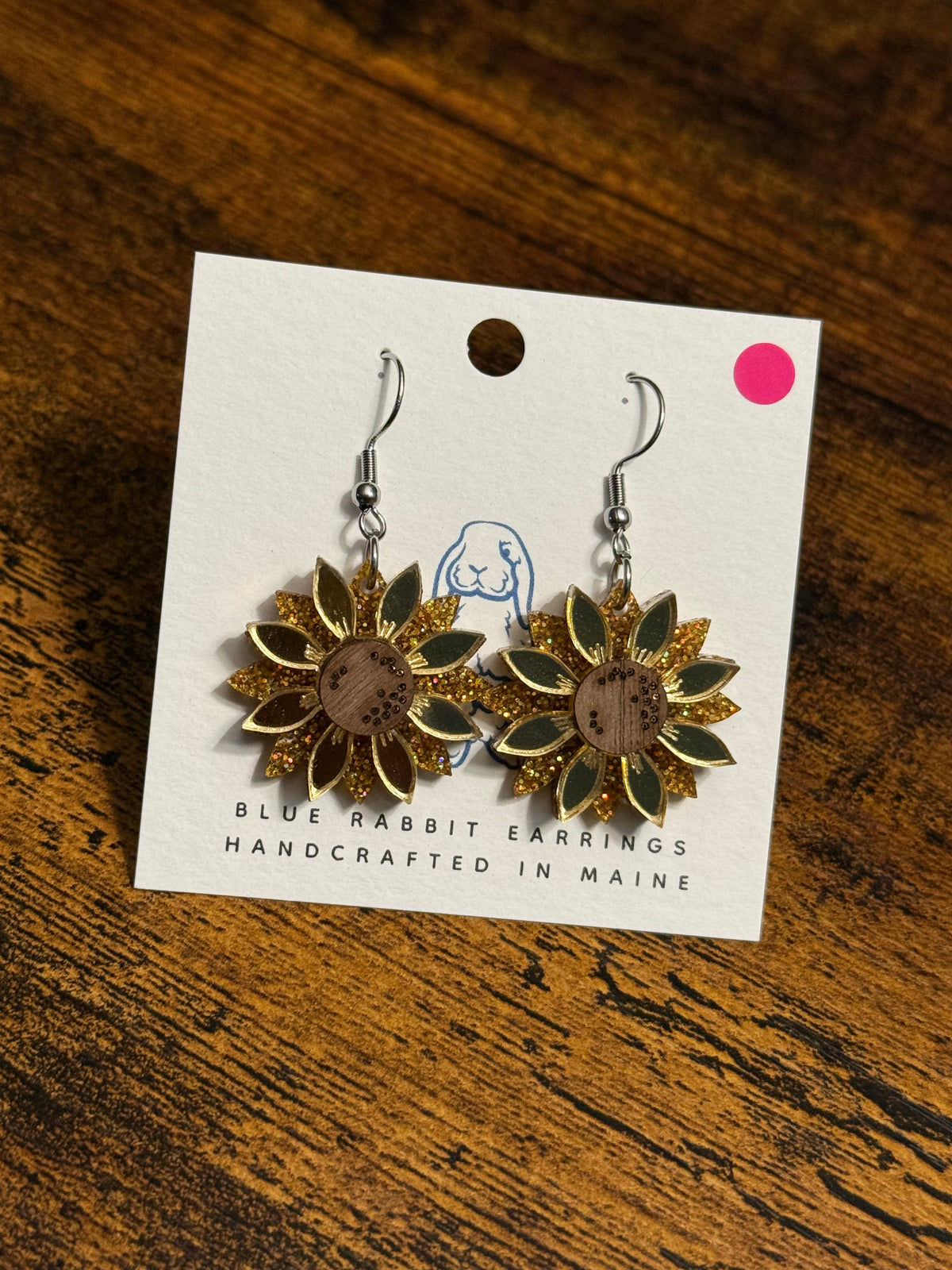 Acrylic Yellow Sunflower Earrings