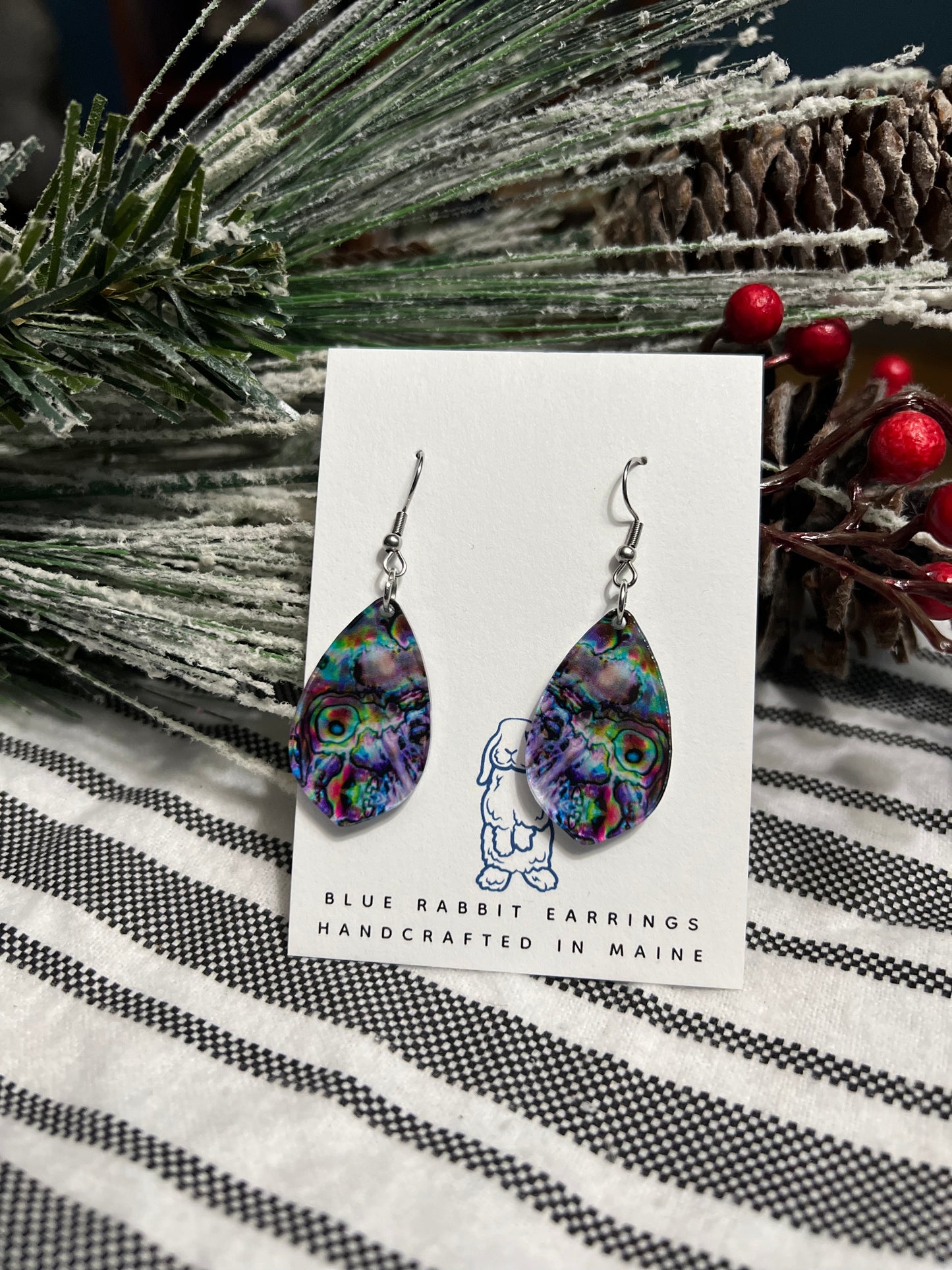 Acrylic Abalone Print Earrings