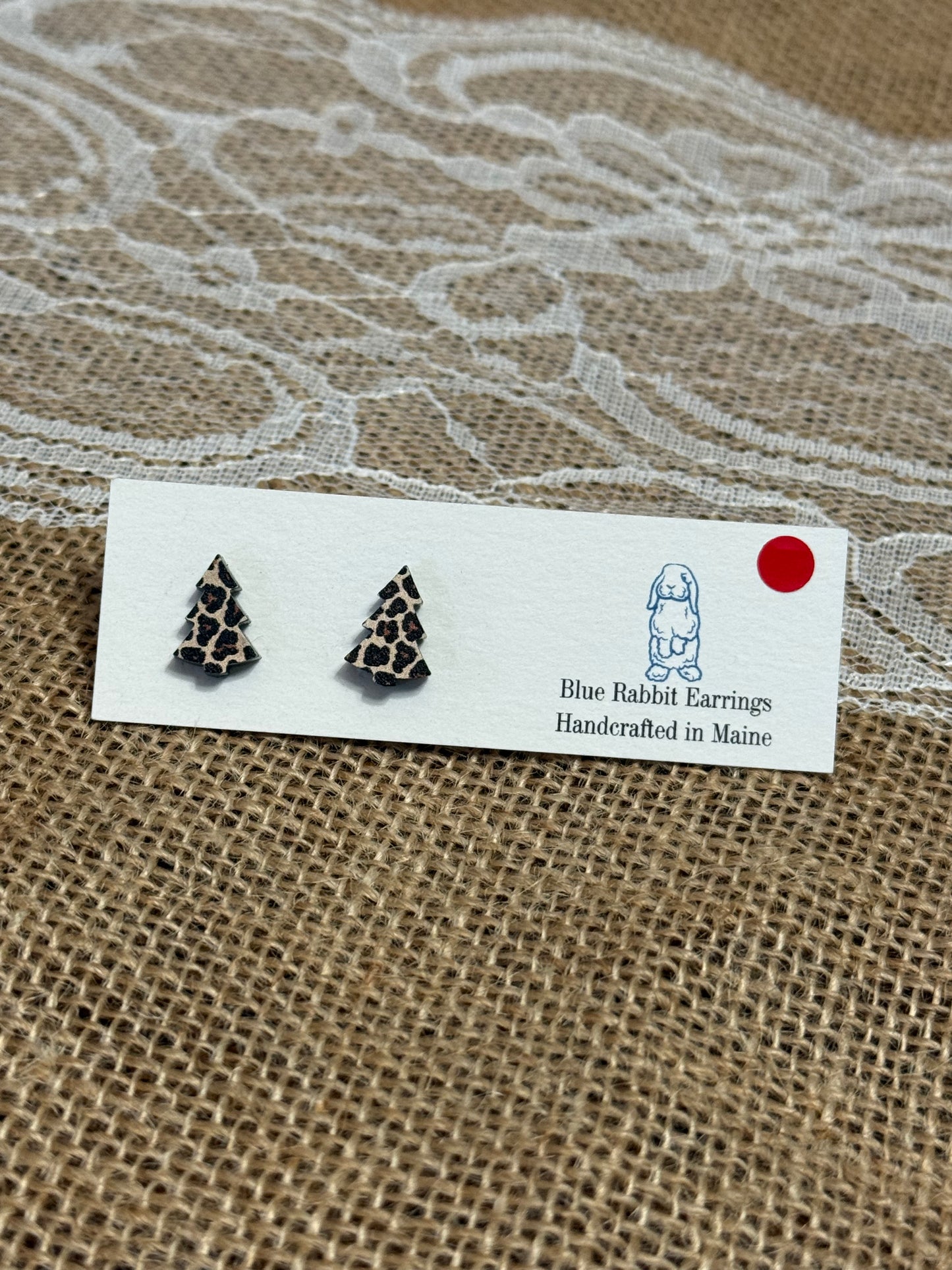 Leopard Print Tree Studs