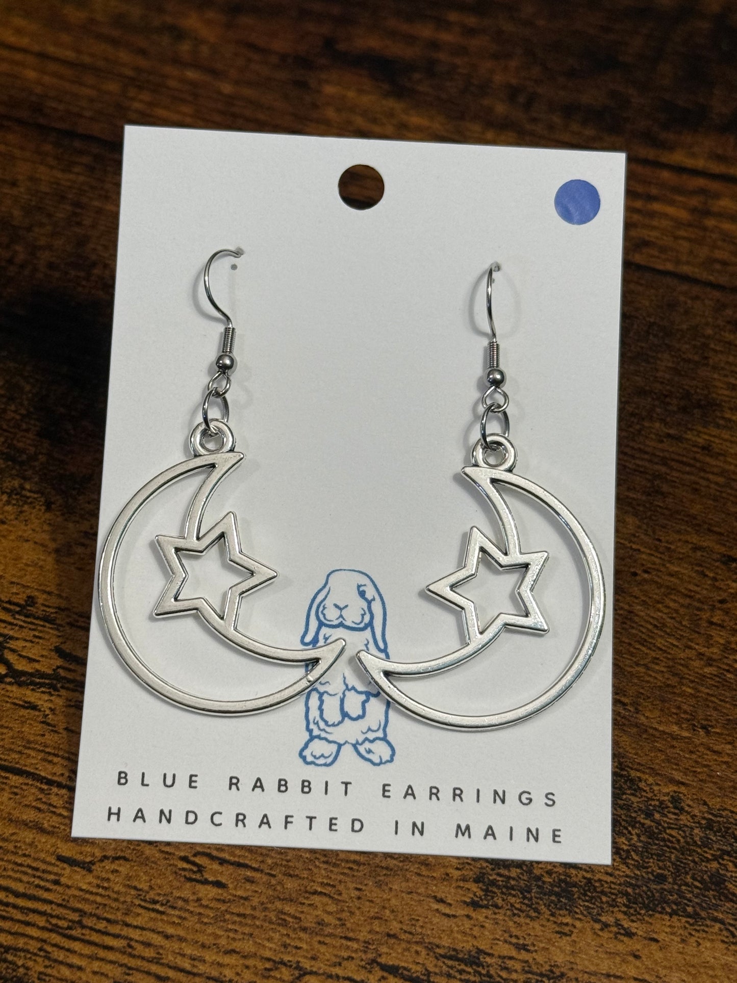 Antique Silver Moon & Star Earrings