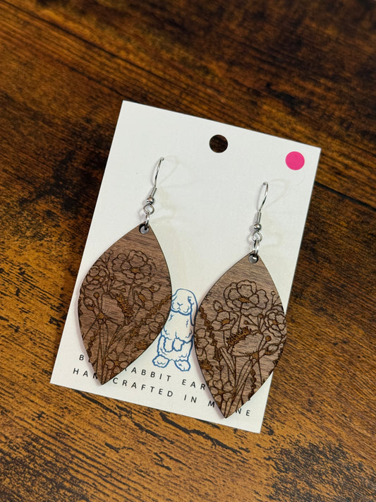 Walnut Floral Earrings
