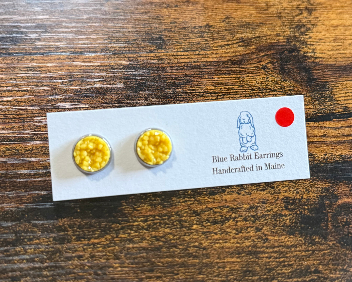 Yellow Druzy Studs 10mm