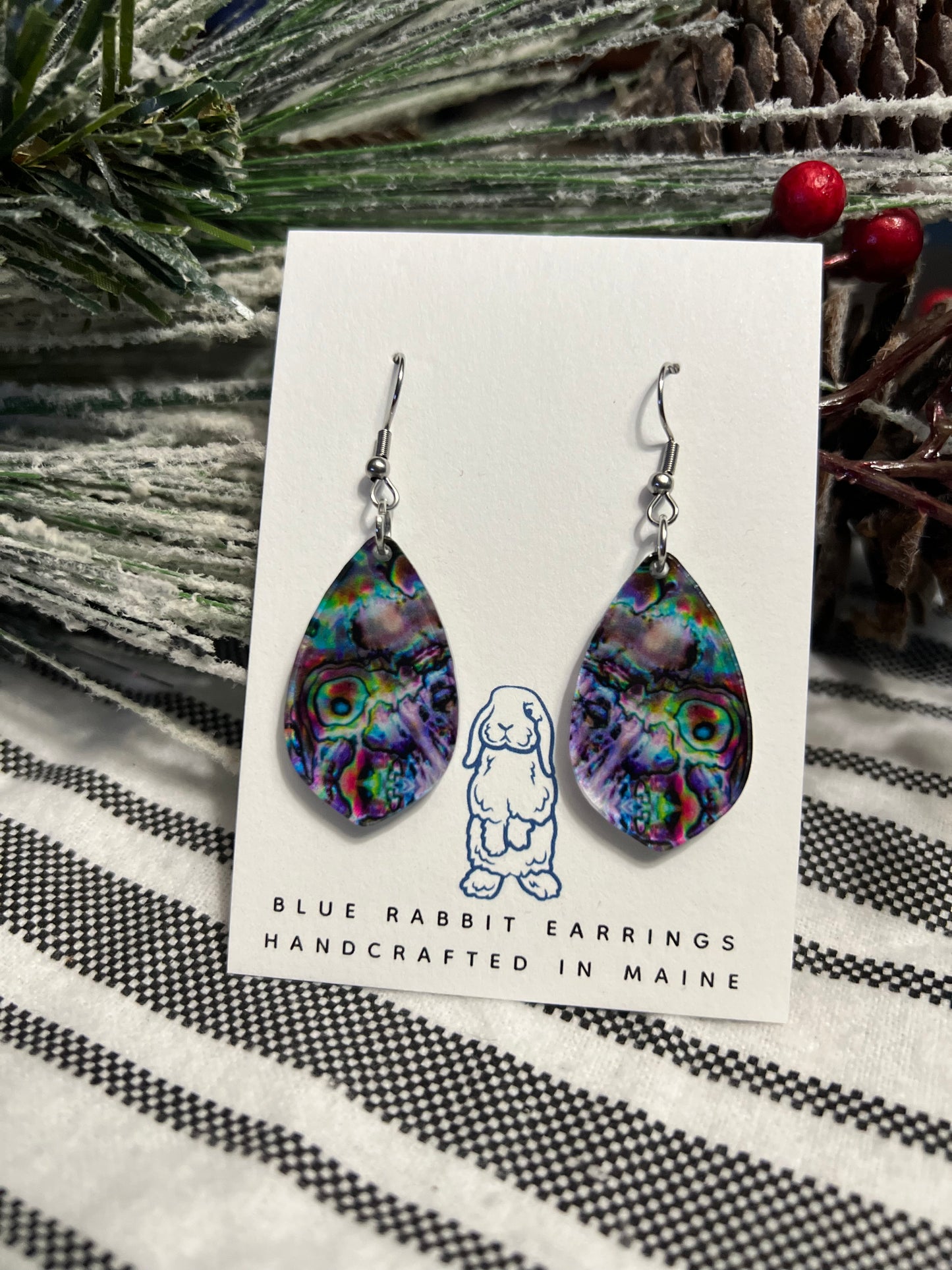 Acrylic Abalone Print Earrings