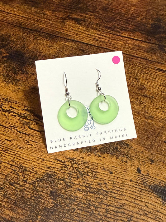 Peridot Sea Glass Earrings