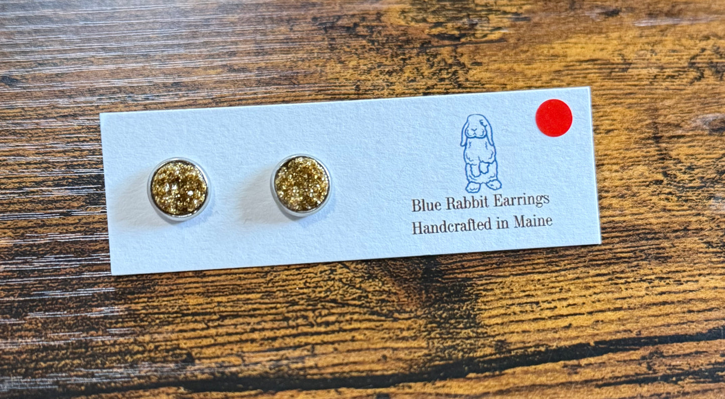 Gold Druzy Studs 8mm