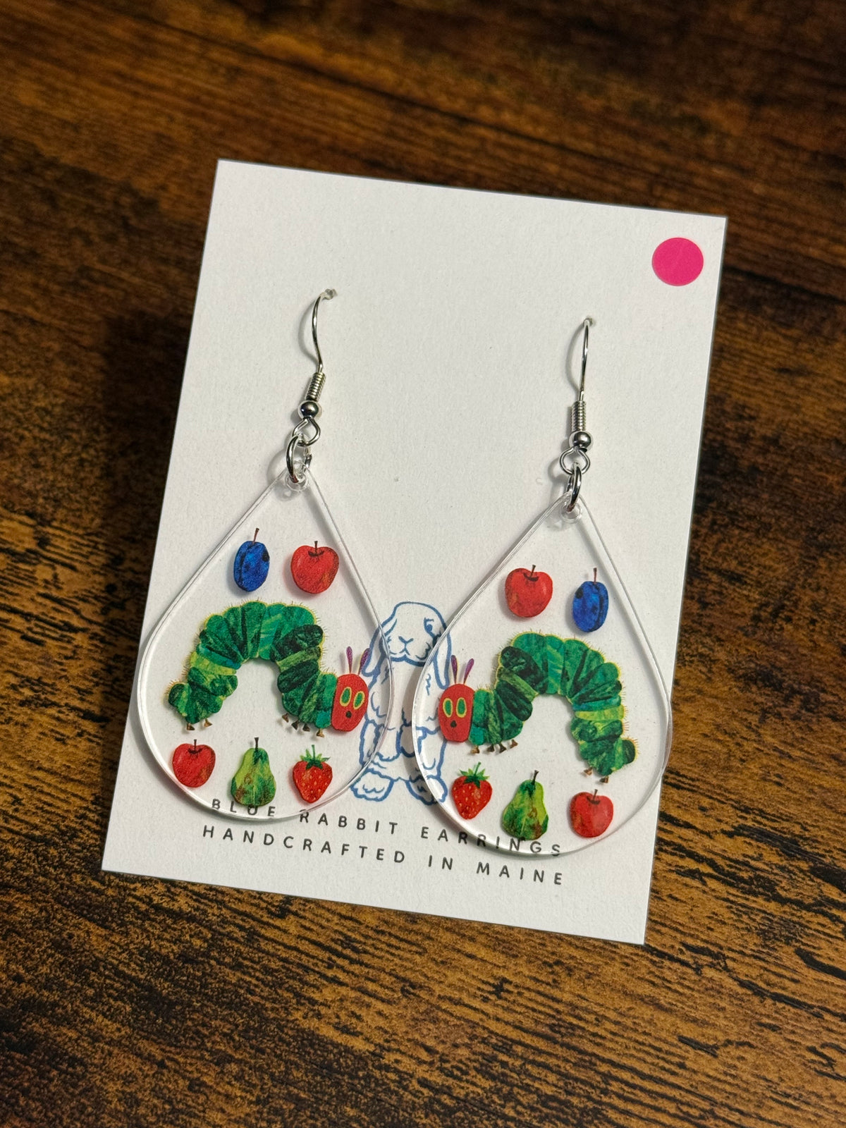 Acrylic Hungry Caterpillar Earrings