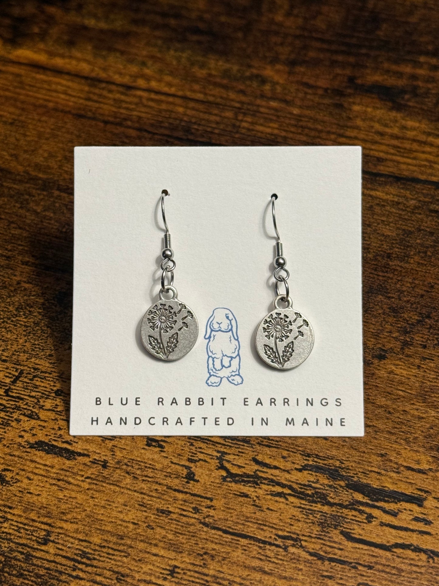 Antique Silver Dandelion Earrings