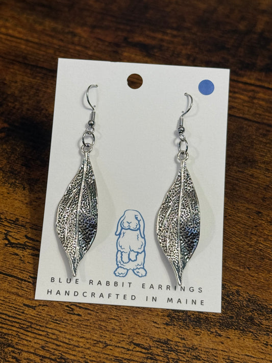 Antique Silver Leaf Earrings