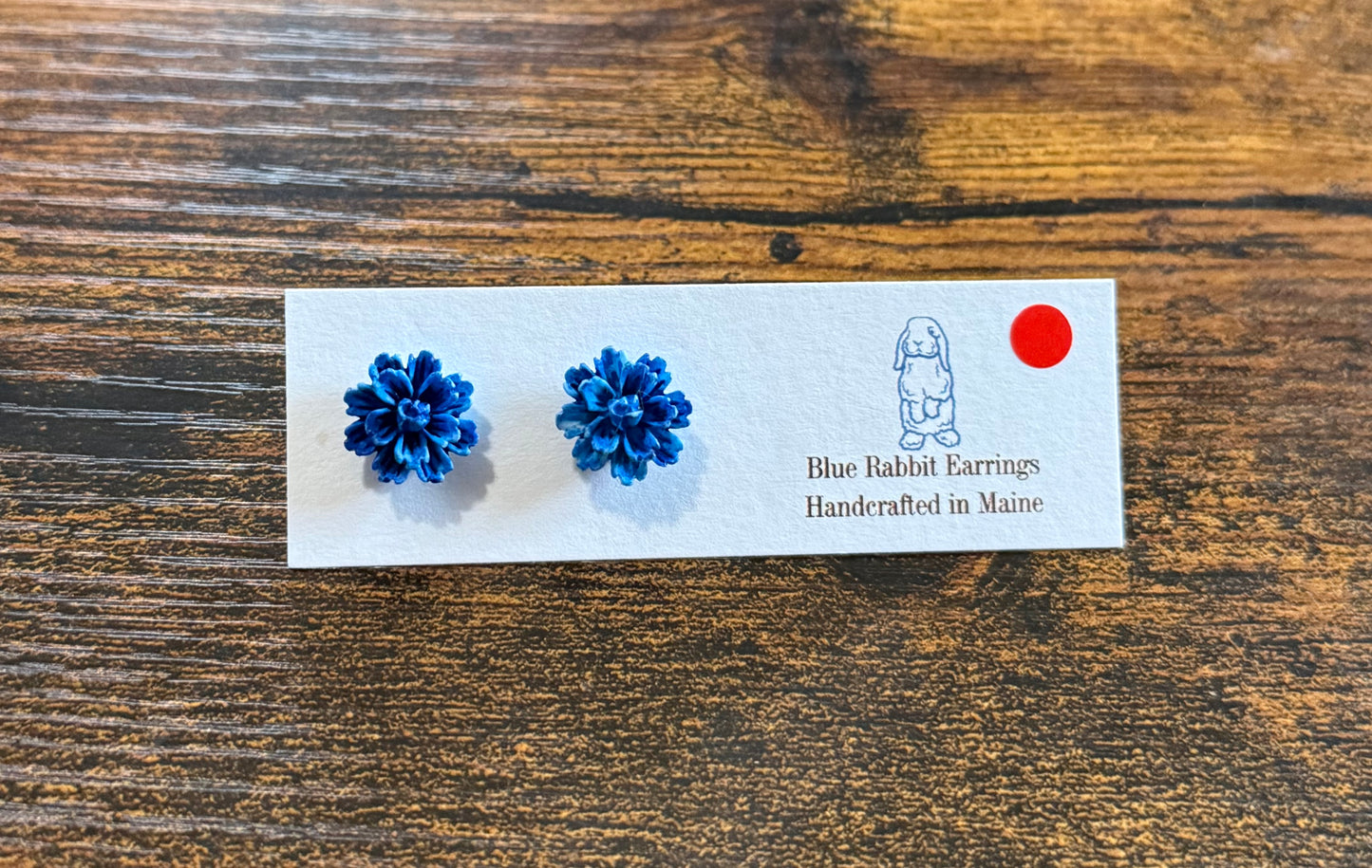 Blue Flower Studs 11mm
