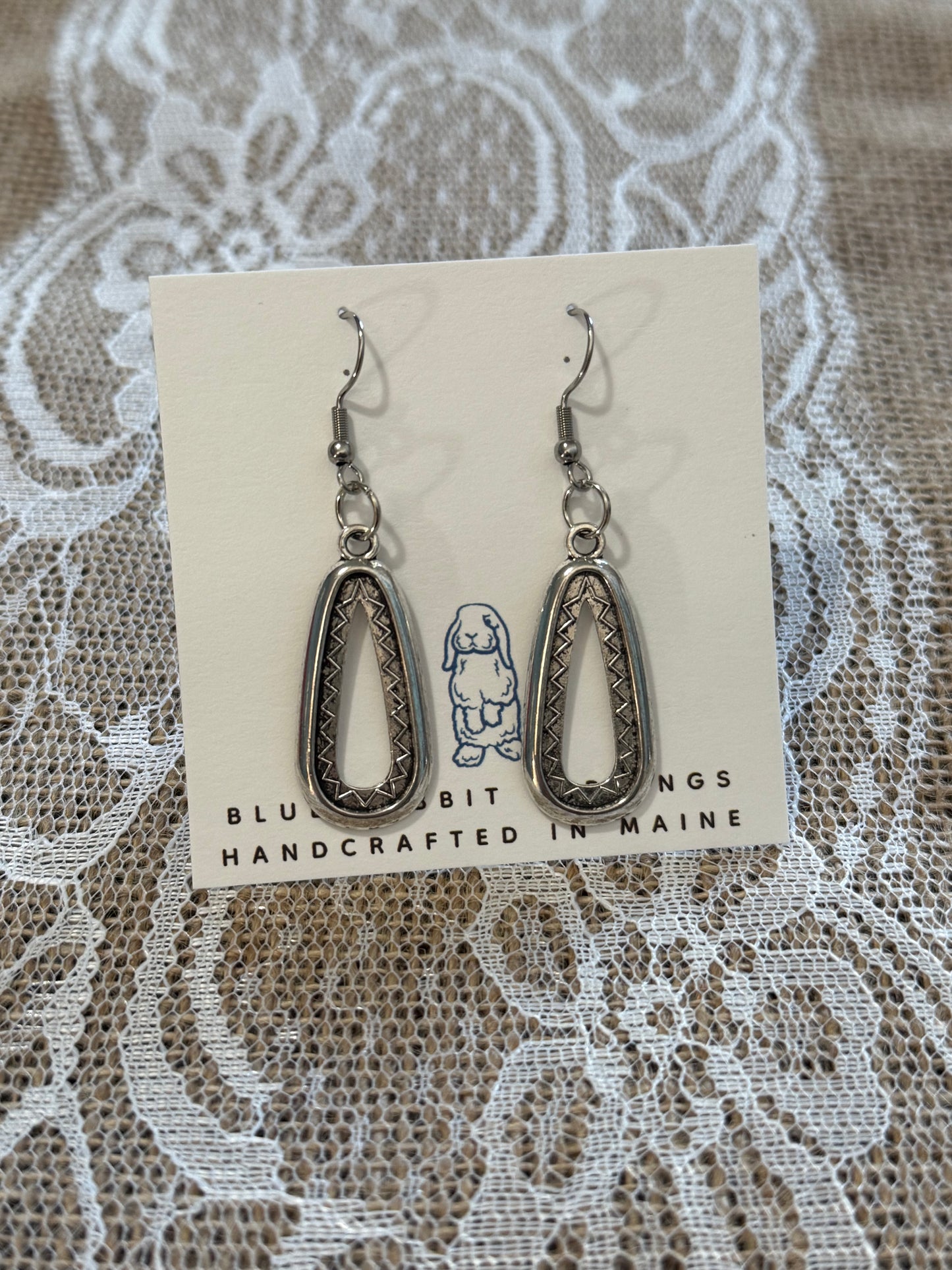 Antique Silver Teardrop Earrings