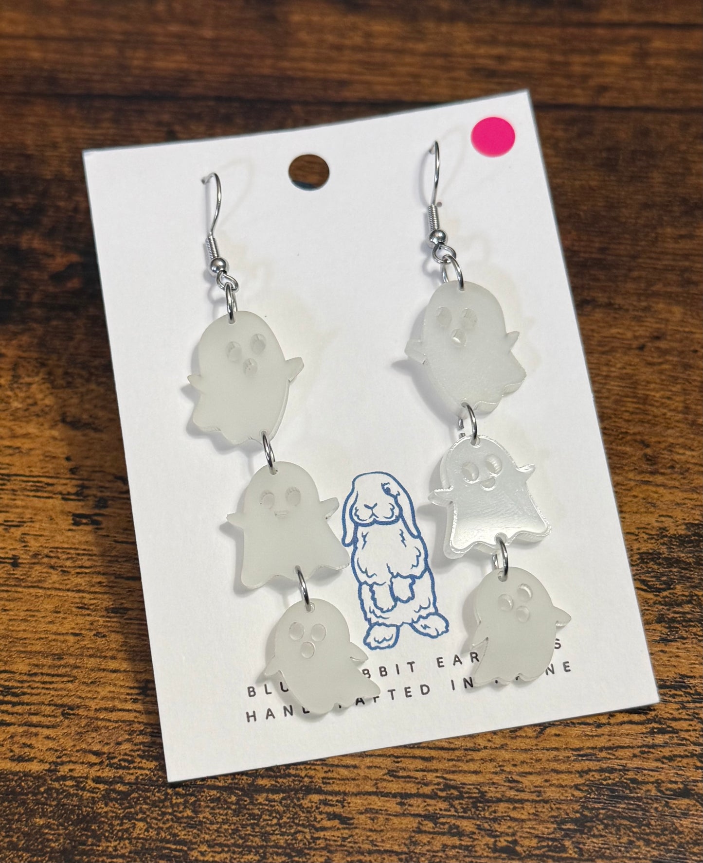 Acrylic Ghost Earrings-glow in the dark