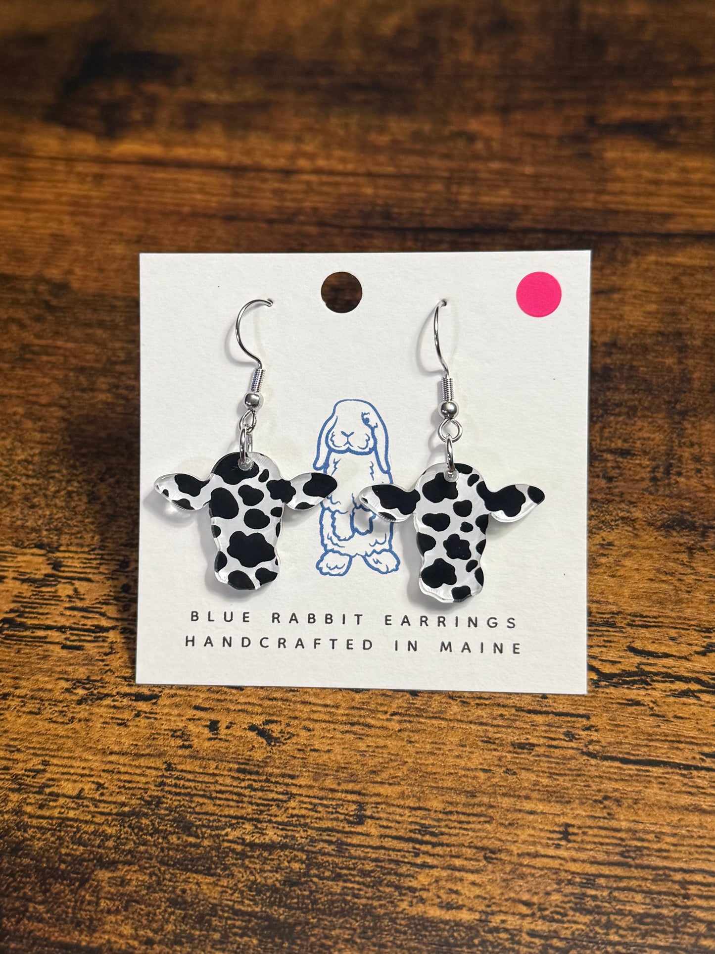 Acrylic Cow Earrings