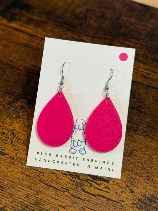 Acrylic Pink Leopard Print Earrings