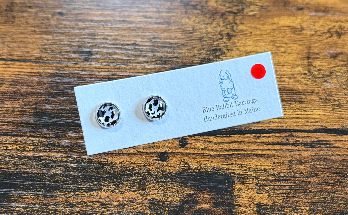 Cow Print Studs 8mm