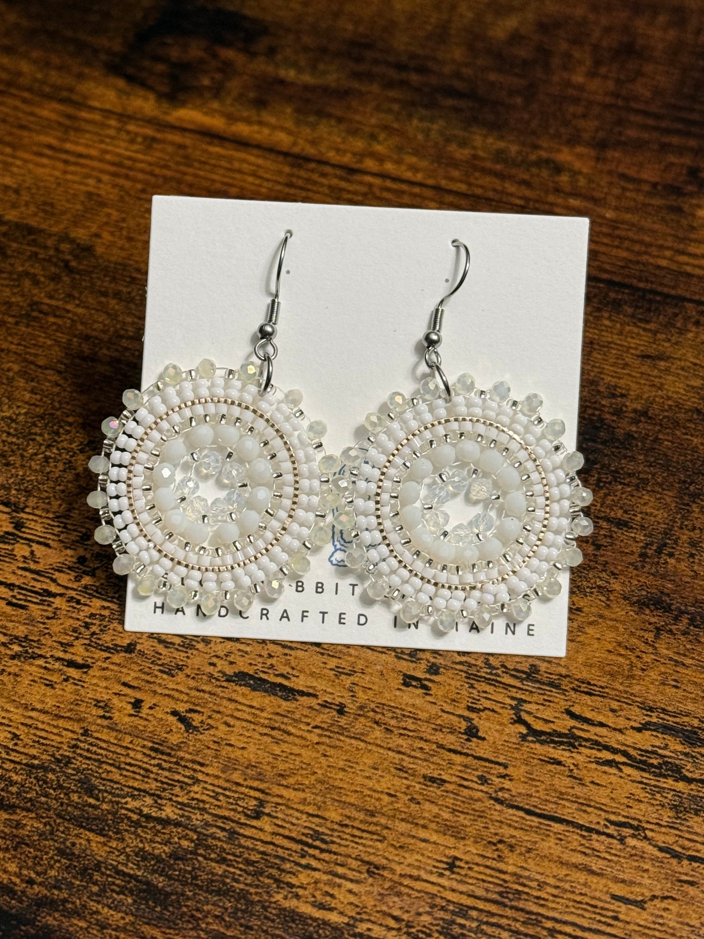 Charlotte White Beaded Earrings