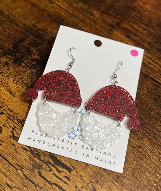 Acrylic Santa Earrings