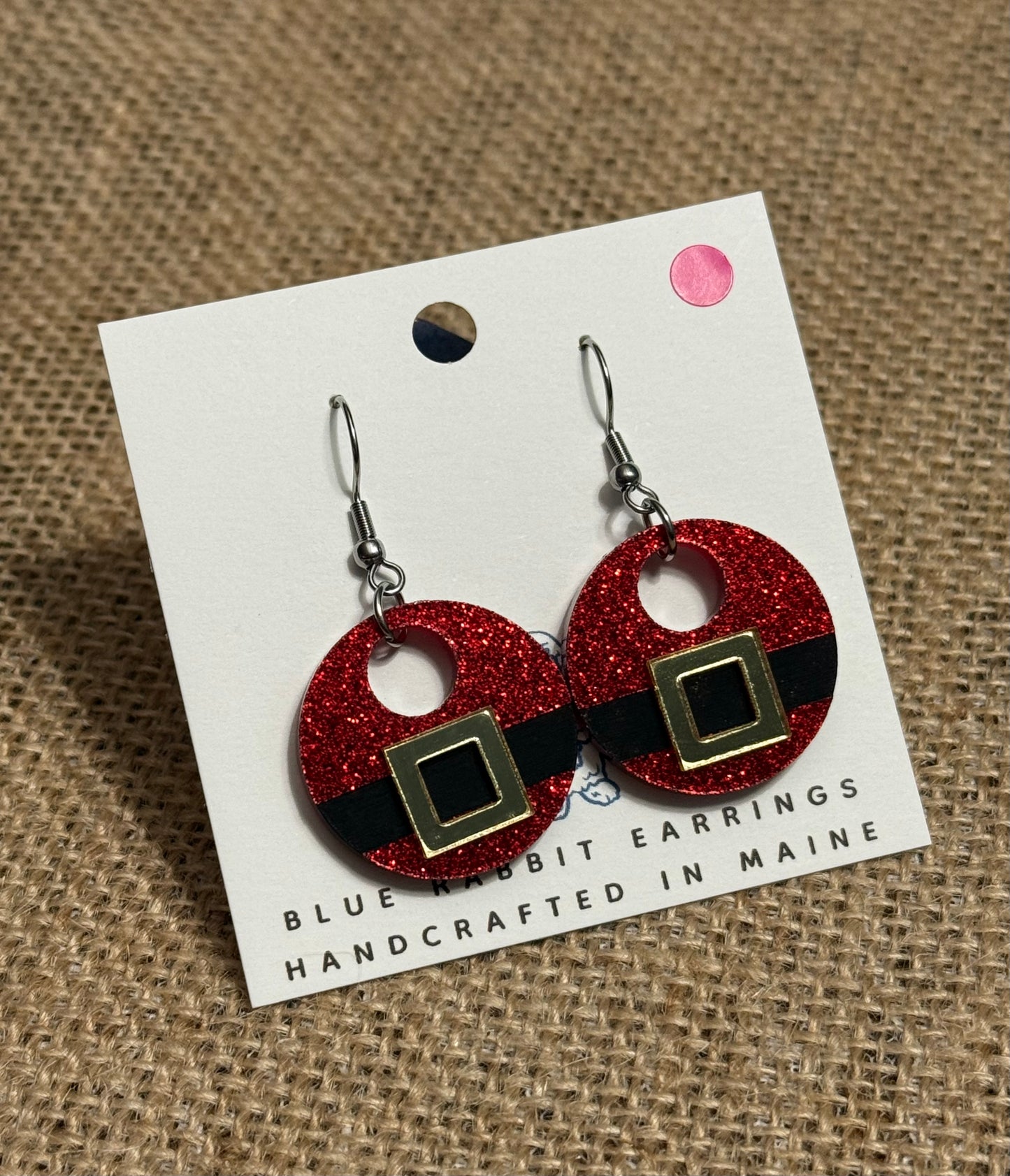 Acrylic Santa’s Belt Earrings