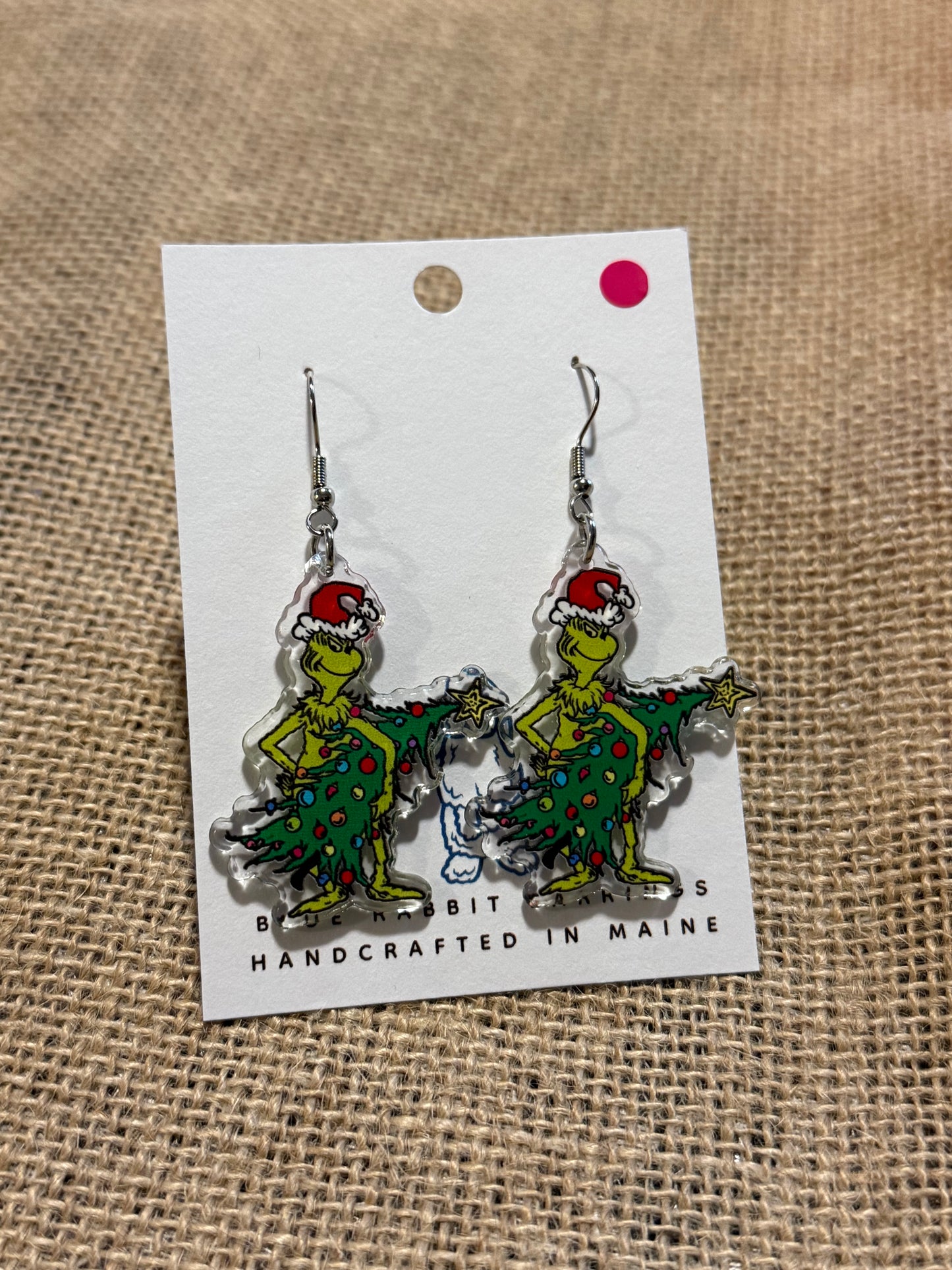 Acrylic Grinch Earrings