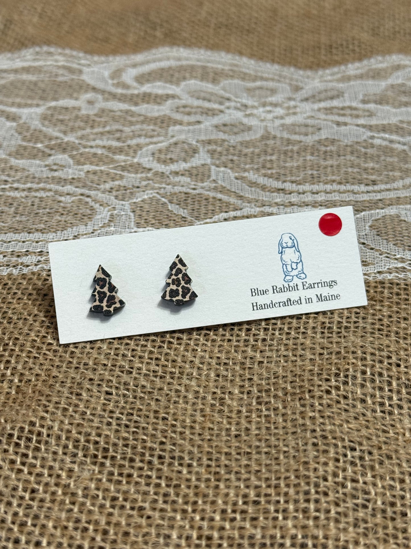 Leopard Print Tree Studs