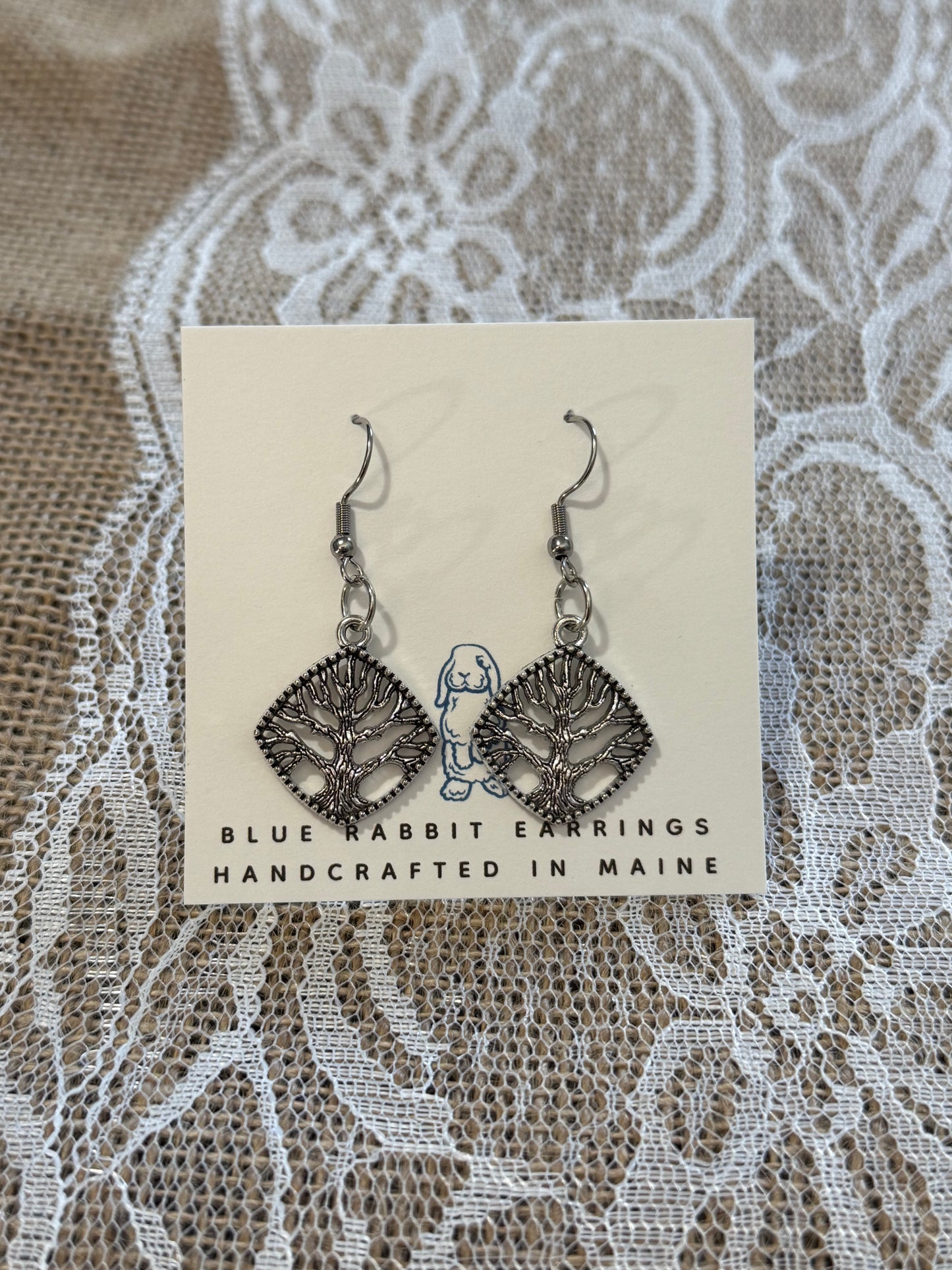 Antique Silver Tree Earrings