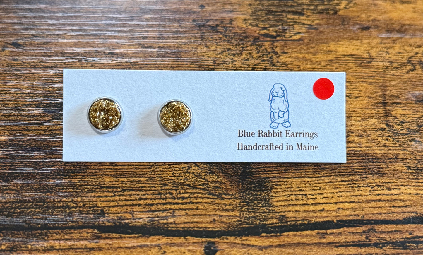 Gold Druzy Studs 8mm