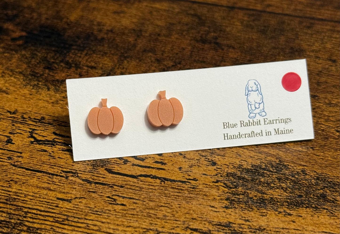 Acrylic Orange Pumpkin Studs