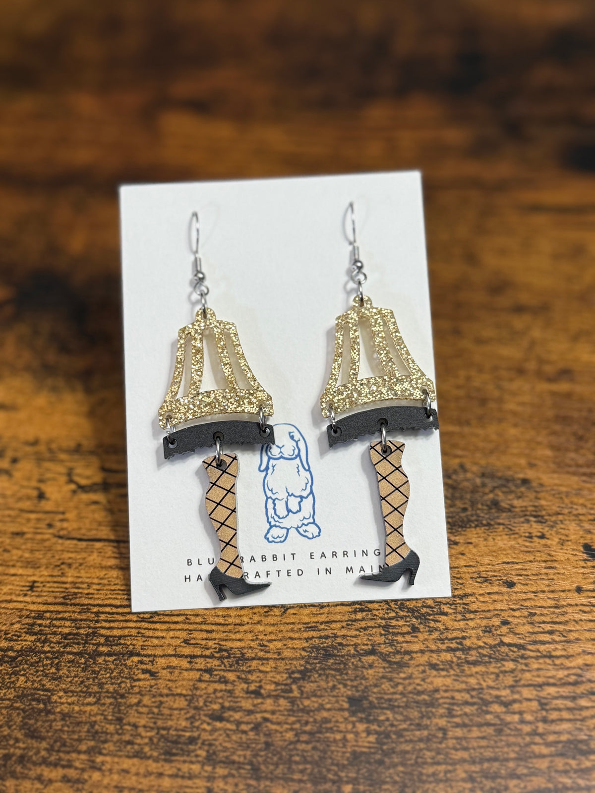 Acrylic Leg Lamp Earrings
