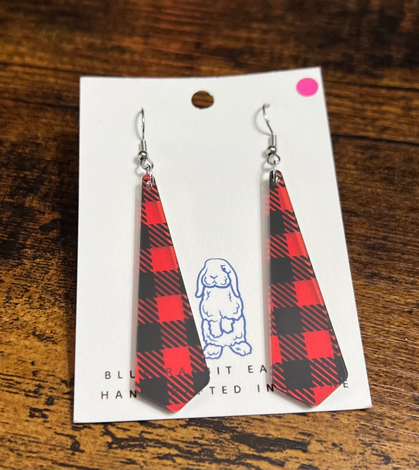 Acrylic Buffalo Plaid Earrings