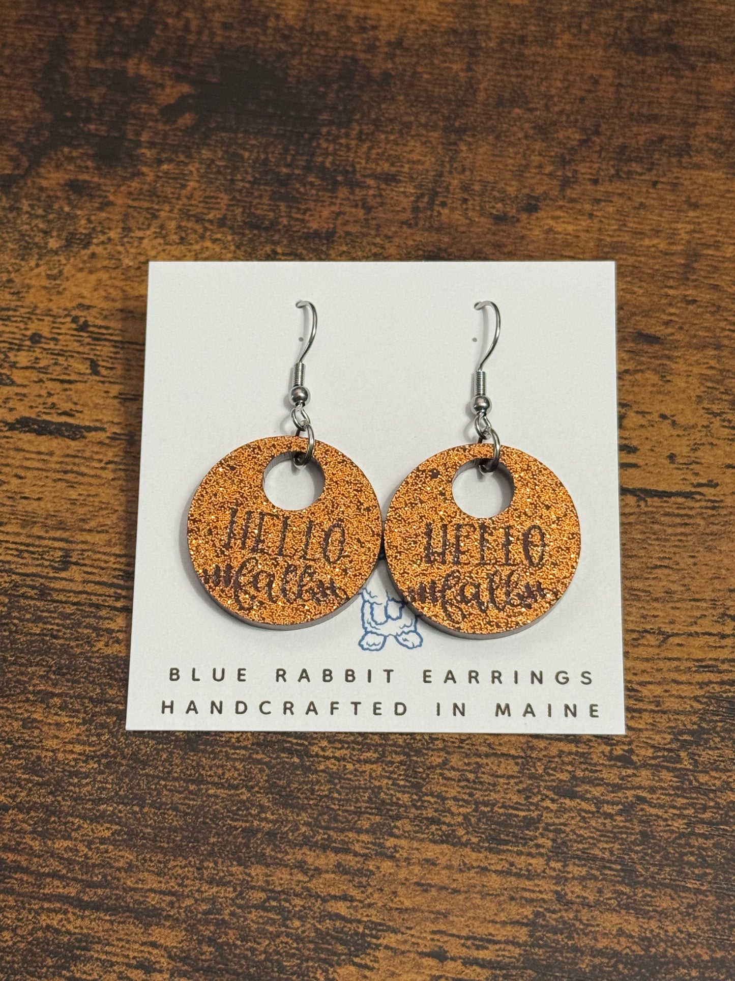 Acrylic Hello Fall Hoops