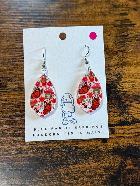 Acrylic Cottage core Butterfly Earrings