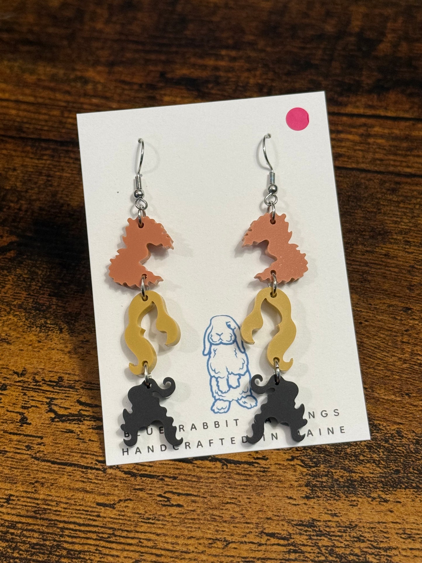Acrylic 3 Witch Sister Earrings