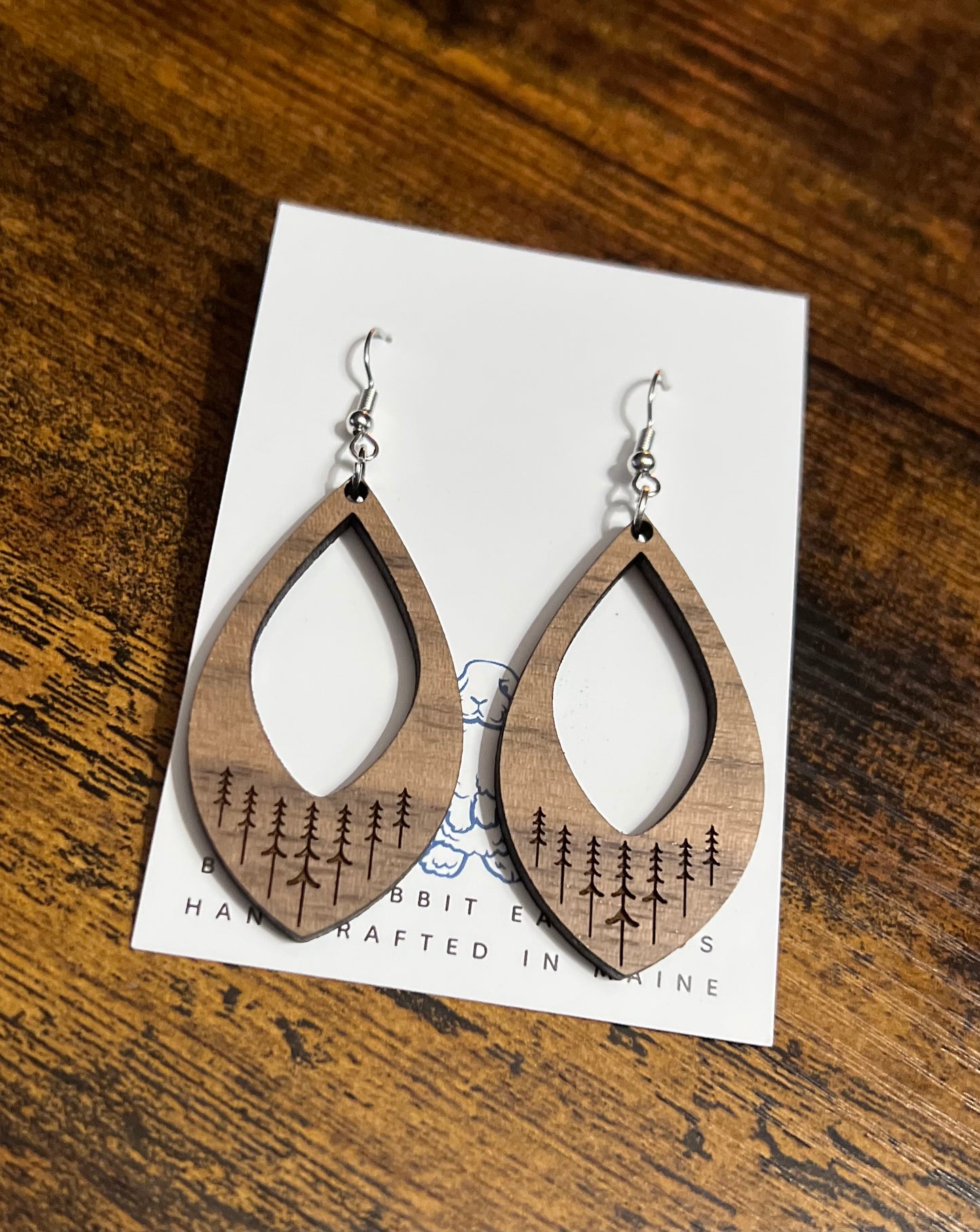 Walnut Tree Teardrop Earrings