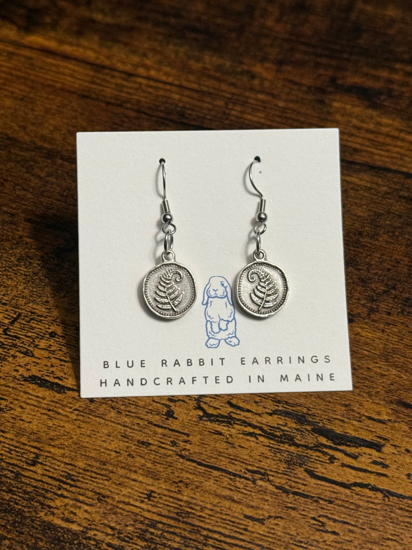 Antique Silver Fern Earrings
