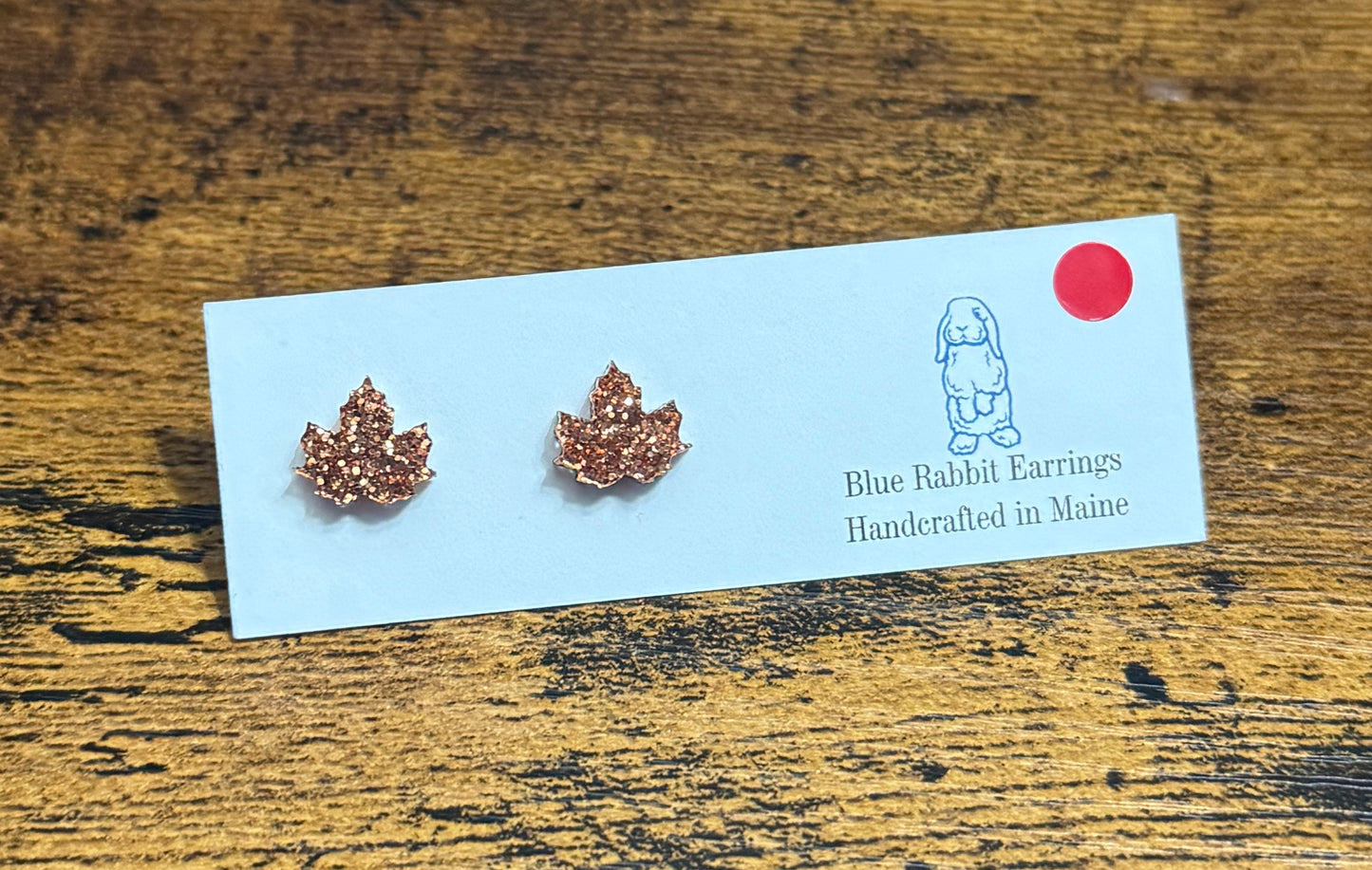 Acrylic Orange Leaf Studs