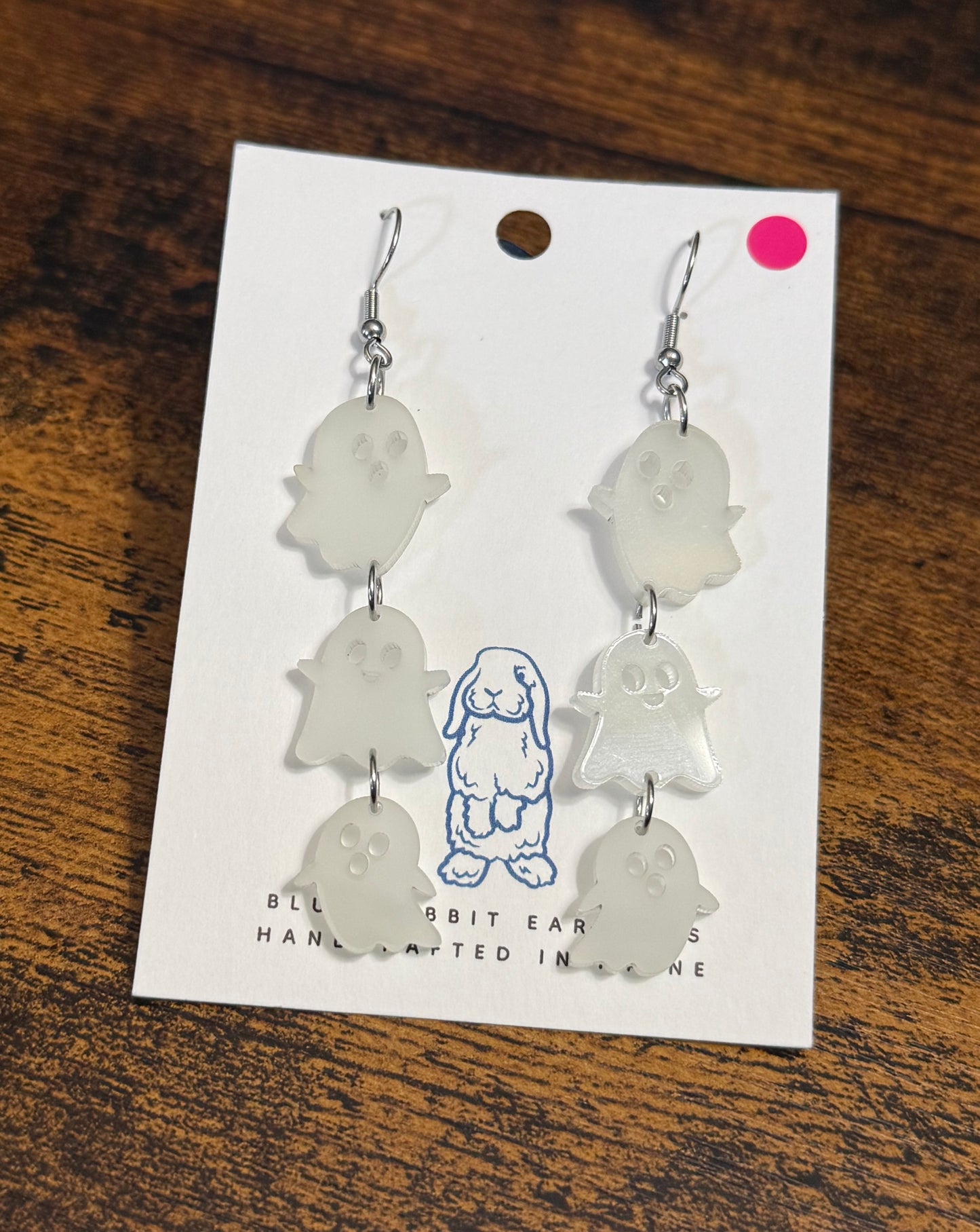 Acrylic Ghost Earrings-glow in the dark