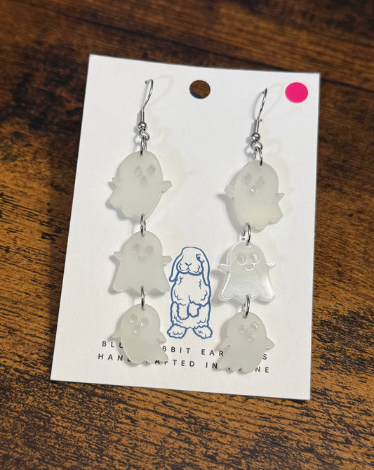 Acrylic Ghost Earrings-glow in the dark
