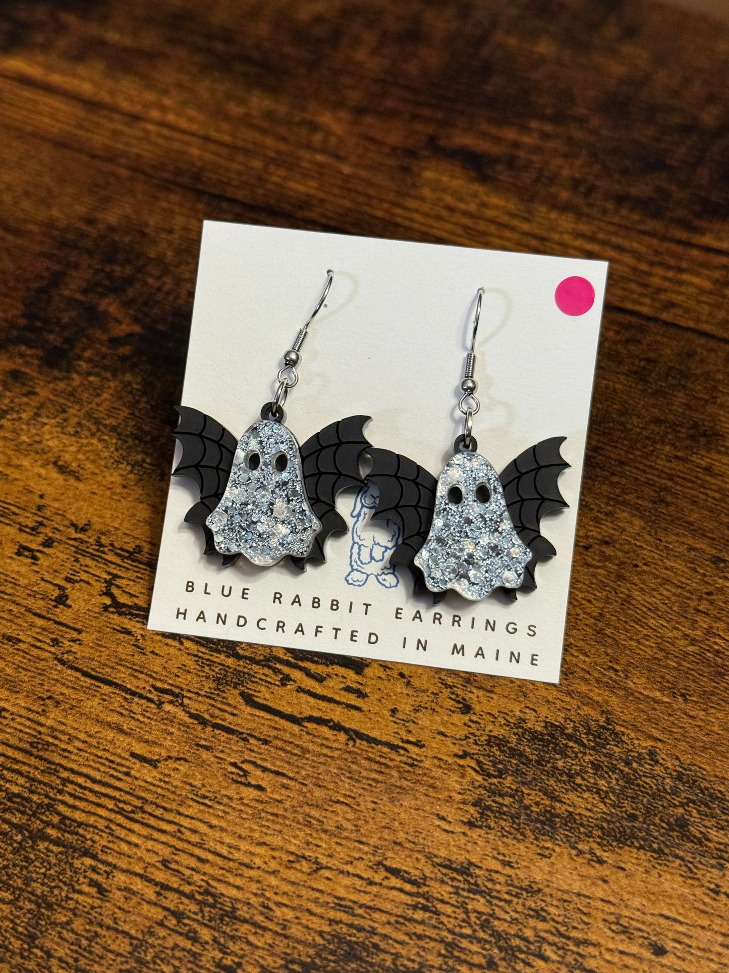 Acrylic Ghost Bat Fairy Earrings